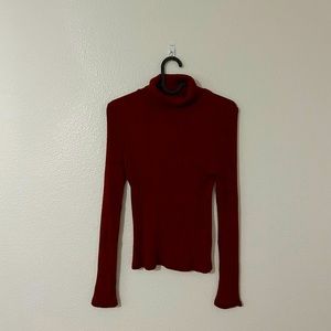 TOPSHOP red turtle neck knit